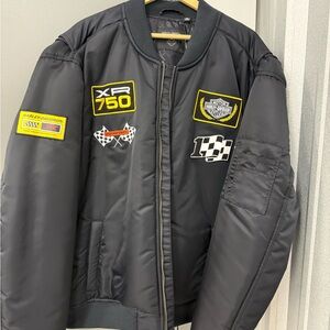 Harley-Davidson Black Varsity Bomber Jacket